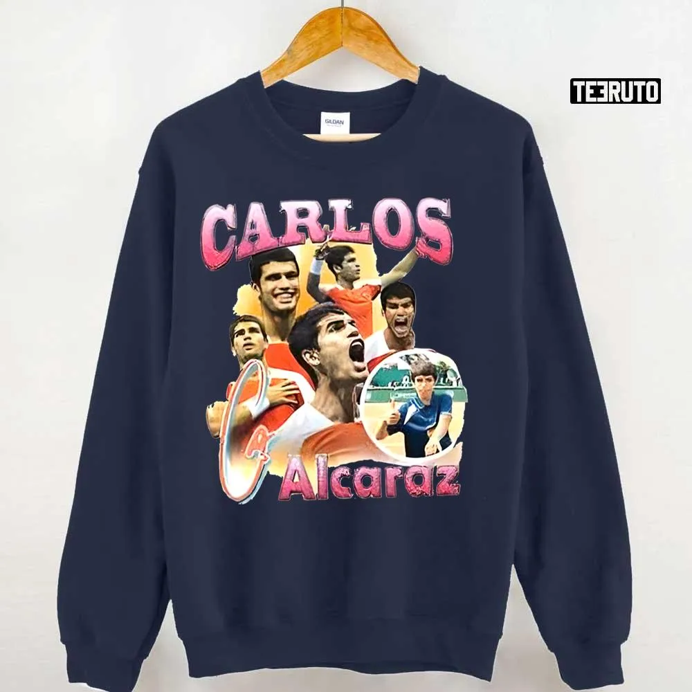 The cool Collage Design Tennis Pro Carlos Alcaraz Unisex Sweatshirt Youth Hoodie