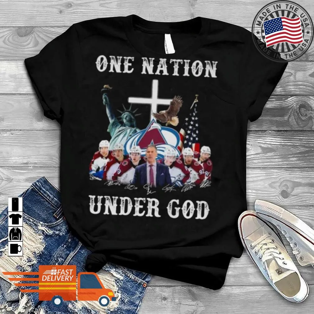 Pretium Colorado Avalanche One Nation Under God American Flag Signatures 2022 Shirt Hoodie