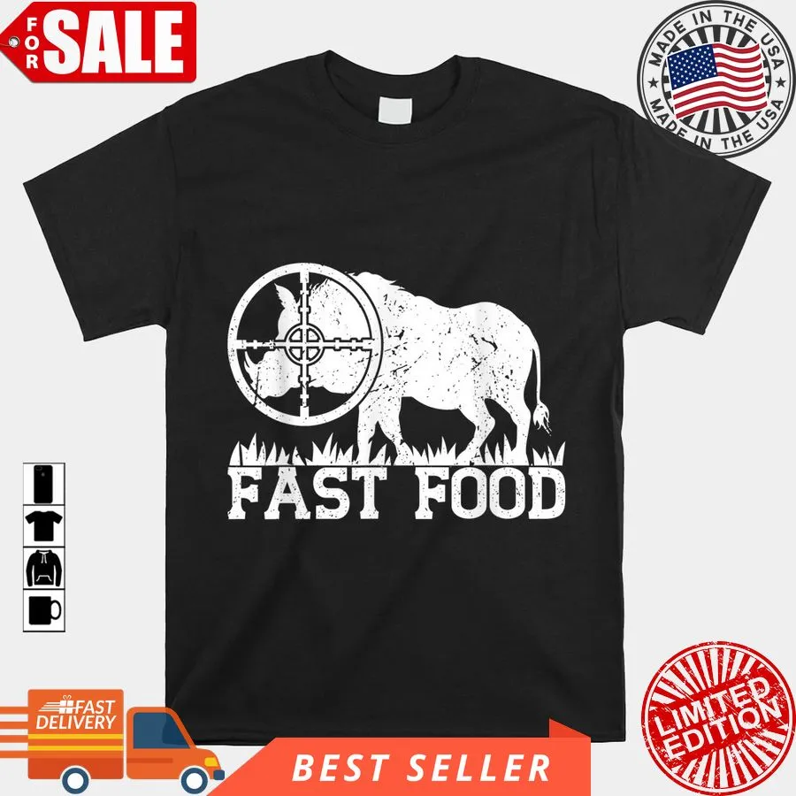 Top Fast Food Wild Pig Hog Hunter Boar Hunting Shirt Men T-Shirt
