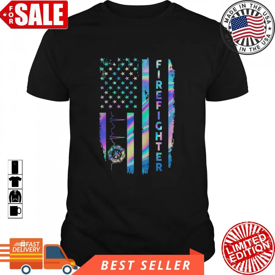 Love Shirt Firefighter With American Flag Shirt Youth Hoodie