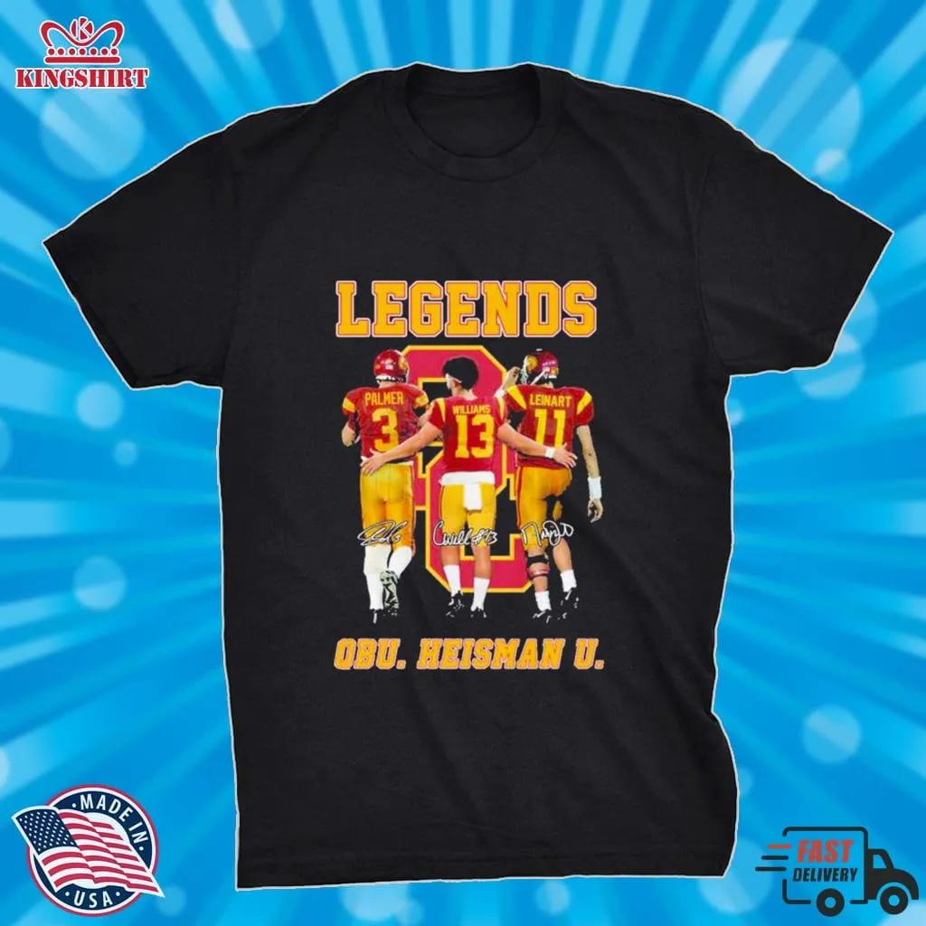 Hot Caleb Williams Palmer And Leinart Usc Trojans Legend QBU Heisman U Signatures Shirt Copy Plus Size