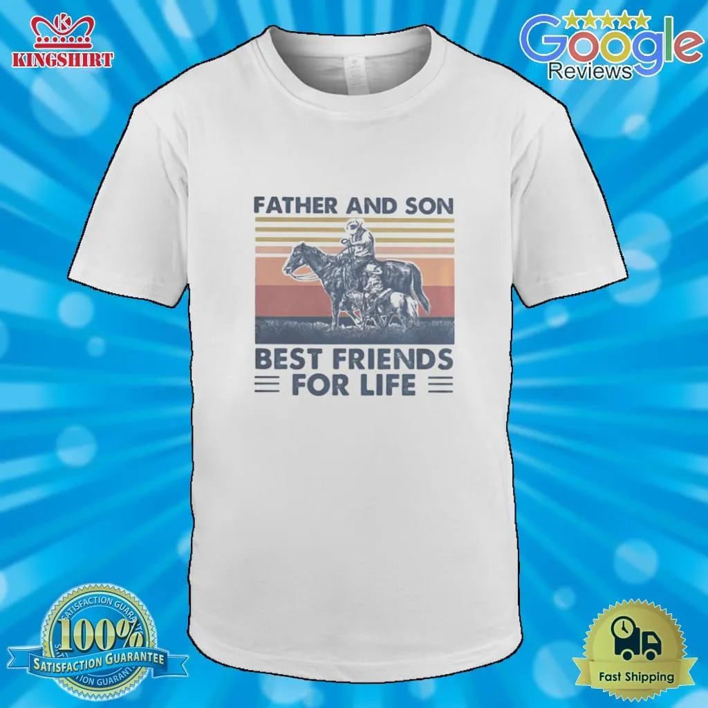 Official Horse Father And Son Best Friends For Life Vintage Retro Shirt Shirt