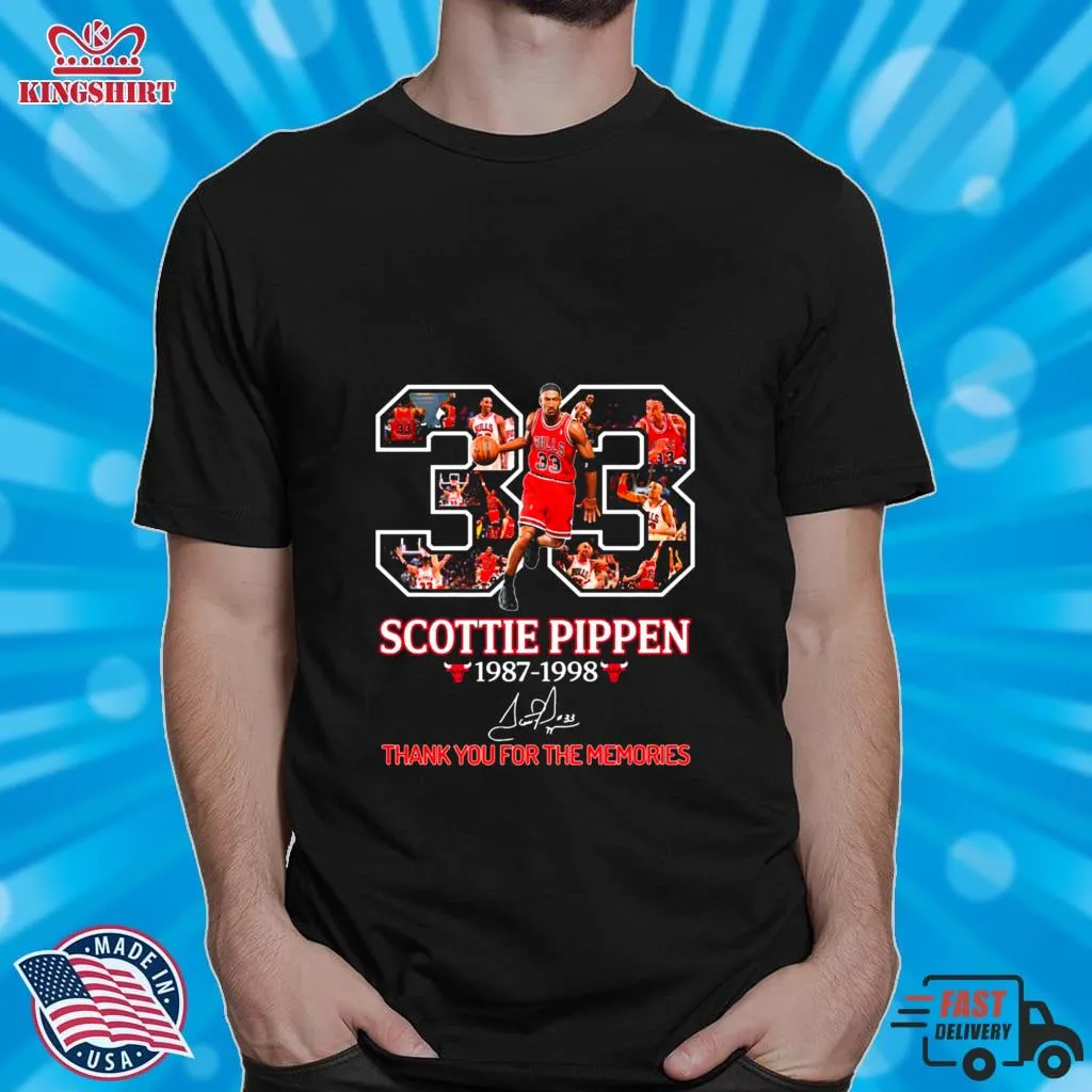 Oh Scottie 33 Pippen Basketball Signed 1987 1998 Shirt Size up S to 4XL