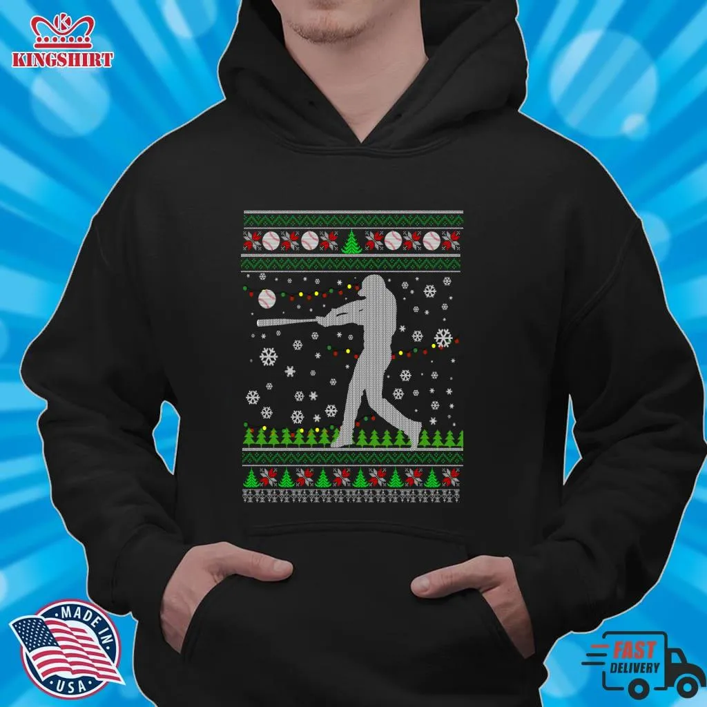 Love Shirt Baseball Players Ugly Christmas Sweater Xmas Gift Lightweight Sweatshirt Size up S to 4XL