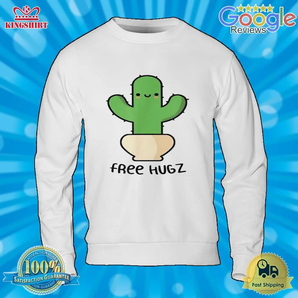 Free Style Cactus Free Hugs Cute Spiky Cactus Shirt Women T-Shirt