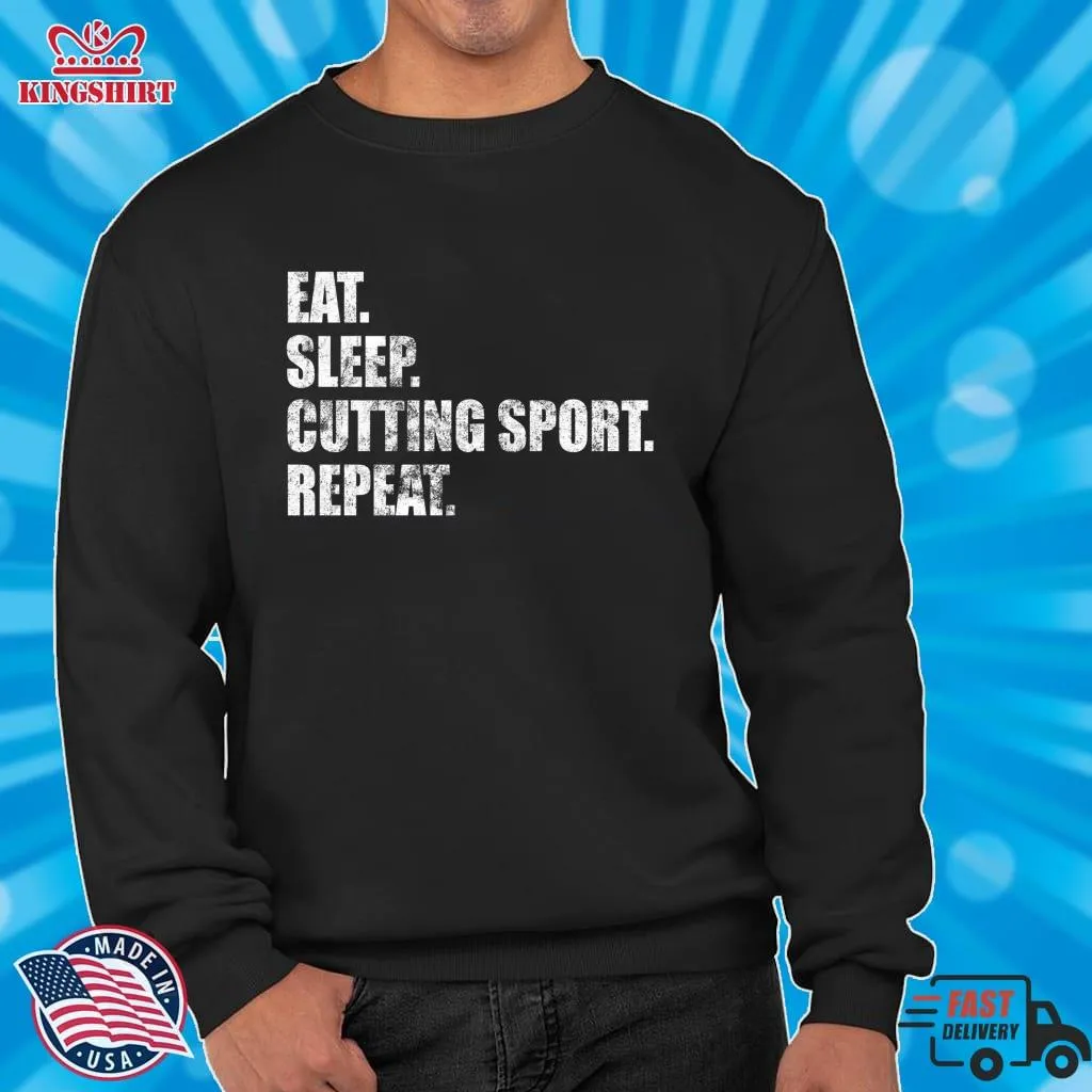 Vintage Cutting Sport Eat Sleep Cutting Sport Repeat Pullover Hoodie Size up S to 4XL