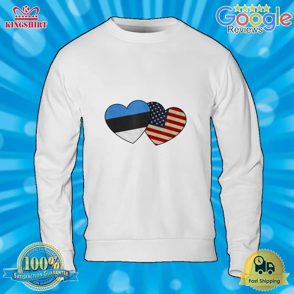 Vote Shirt Estonian American Couple Heart Love Flag Valentine T Shirt Unisex Tshirt