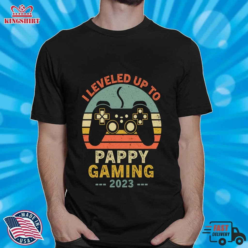 Oh I Leveled Up To Pappy Gaming 2023 Funny Soon To Be Pappy Pullover Sweatshirt Size up S to 4XL