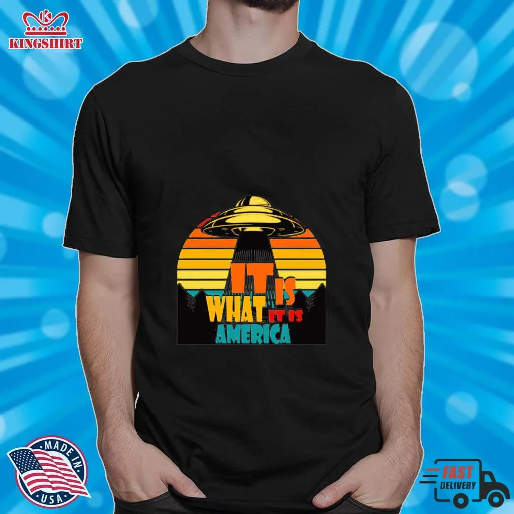 Funny Michelle Obama It Is What It Is Retro Sunset Design Shirt Unisex Tshirt