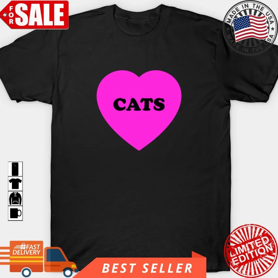 Funny I Love Cats   Pink Heart T Shirt, Hoodie, Sweatshirt, Long Sleeve Plus Size