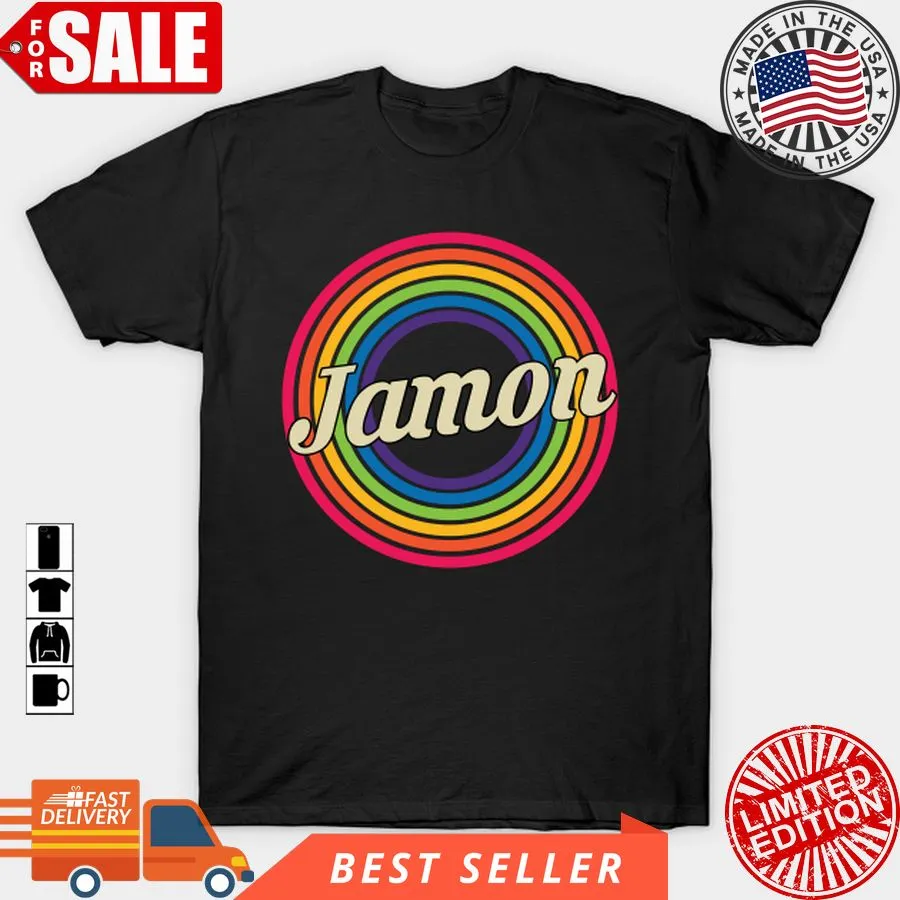 The cool Jamon   Retro Rainbow Style T Shirt, Hoodie, Sweatshirt, Long Sleeve Tank Top Unisex