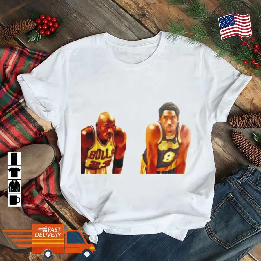 Romantic Style Kobe Bryant And Michael Jordan Legend Basketball Shirt V-Neck Unisex