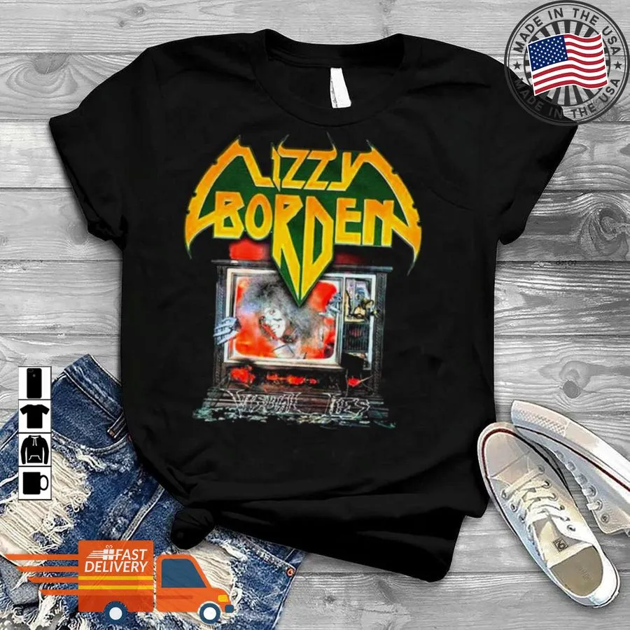 Top Lizzy Borden Visual Lies Shirt Men T-Shirt
