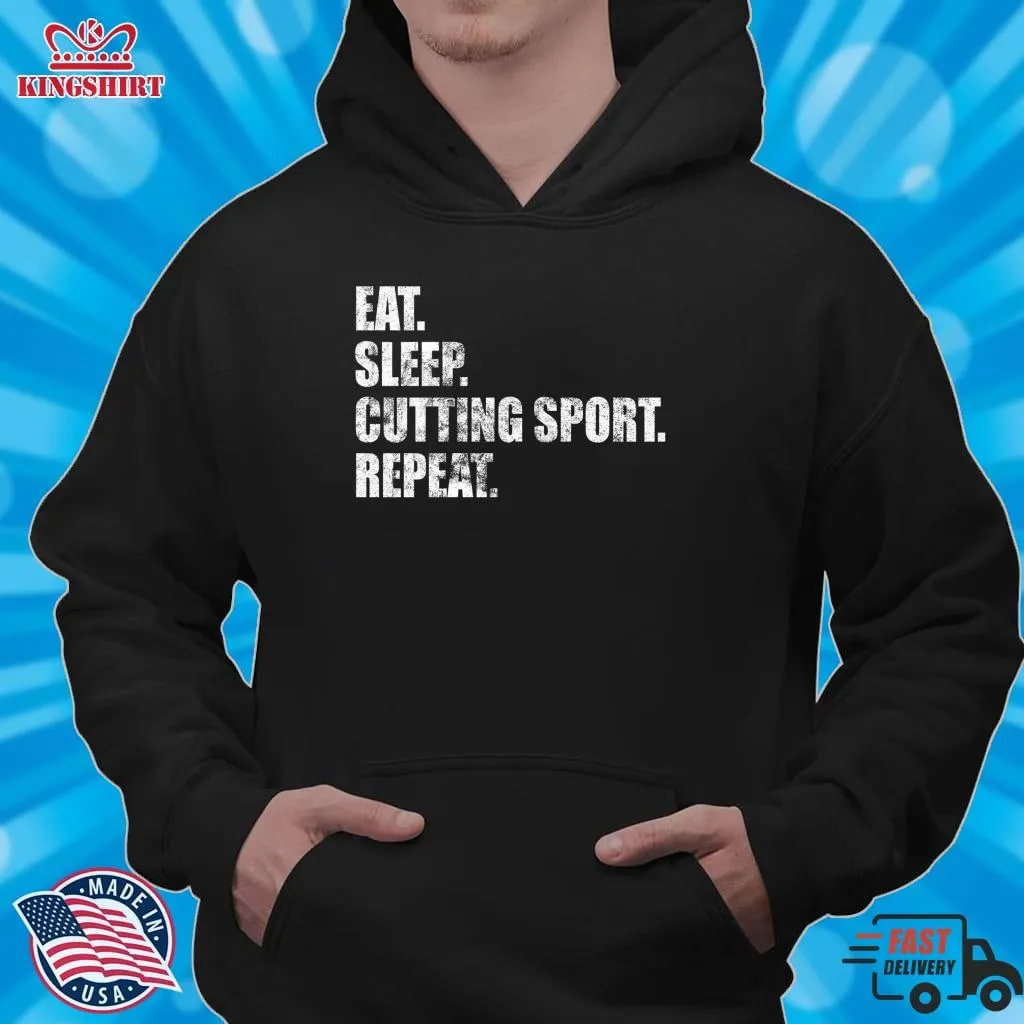 Vintage Cutting Sport Eat Sleep Cutting Sport Repeat Pullover Hoodie Size up S to 4XL