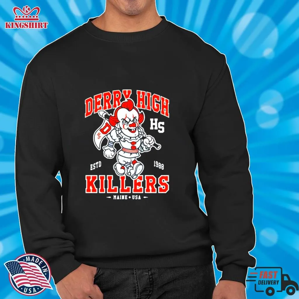 The cool Derry High School Killers Clown Mascot Vintage Distressed Horror College Mascot Shirt Youth Hoodie