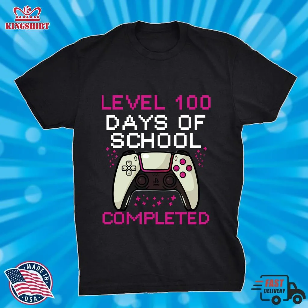 Oh Funny Level 100 Days Of School Completed Womens Teacher Essential T Shirt Size up S to 4XL