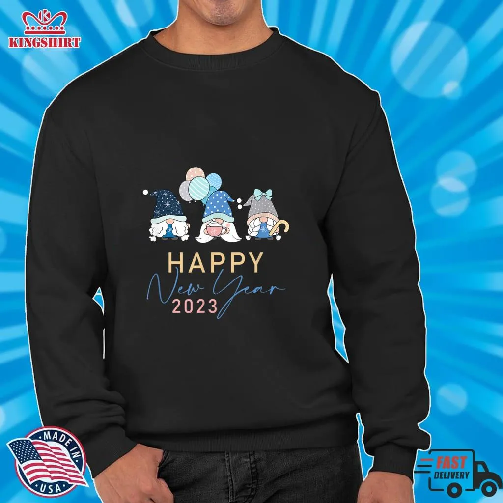 Romantic Style Gnome Happy New Year 2023 T Shirt Unisex Tshirt