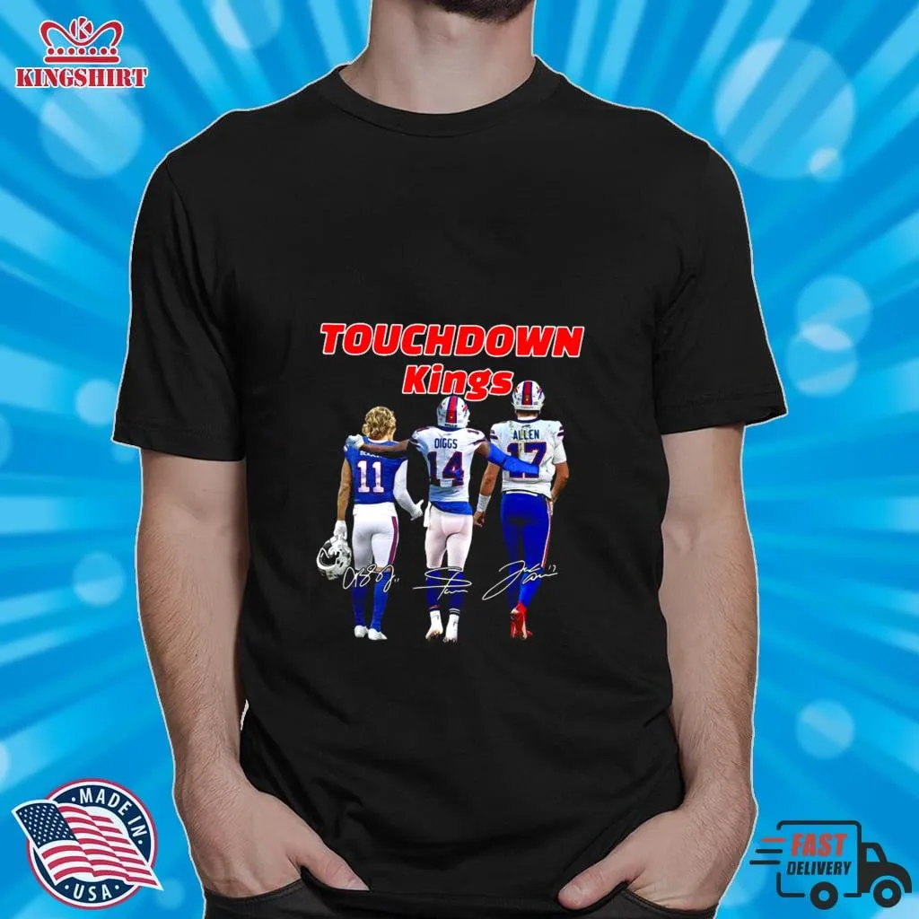 Awesome Touchdown Kings Buffalo Bills Diggs Allen Beasley Signatures Shirt Size up S to 4XL
