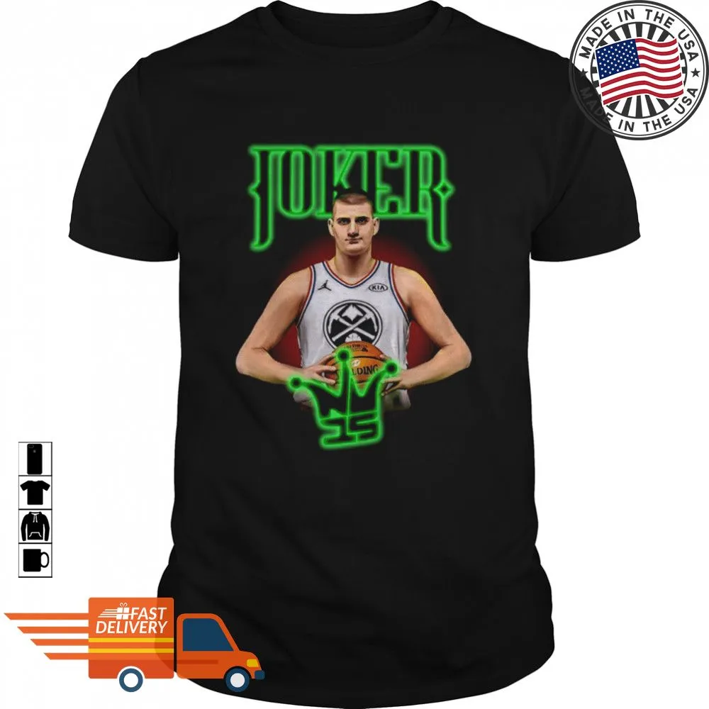 Funny Nikola Joker Jokic Neon Design Basketball Shirt Unisex Tshirt