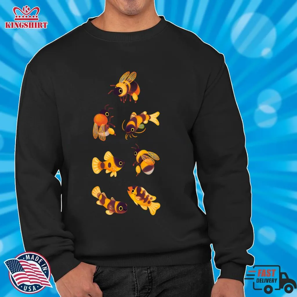 Awesome Bumblebee And Fish Classic T Shirt Long Sleeve