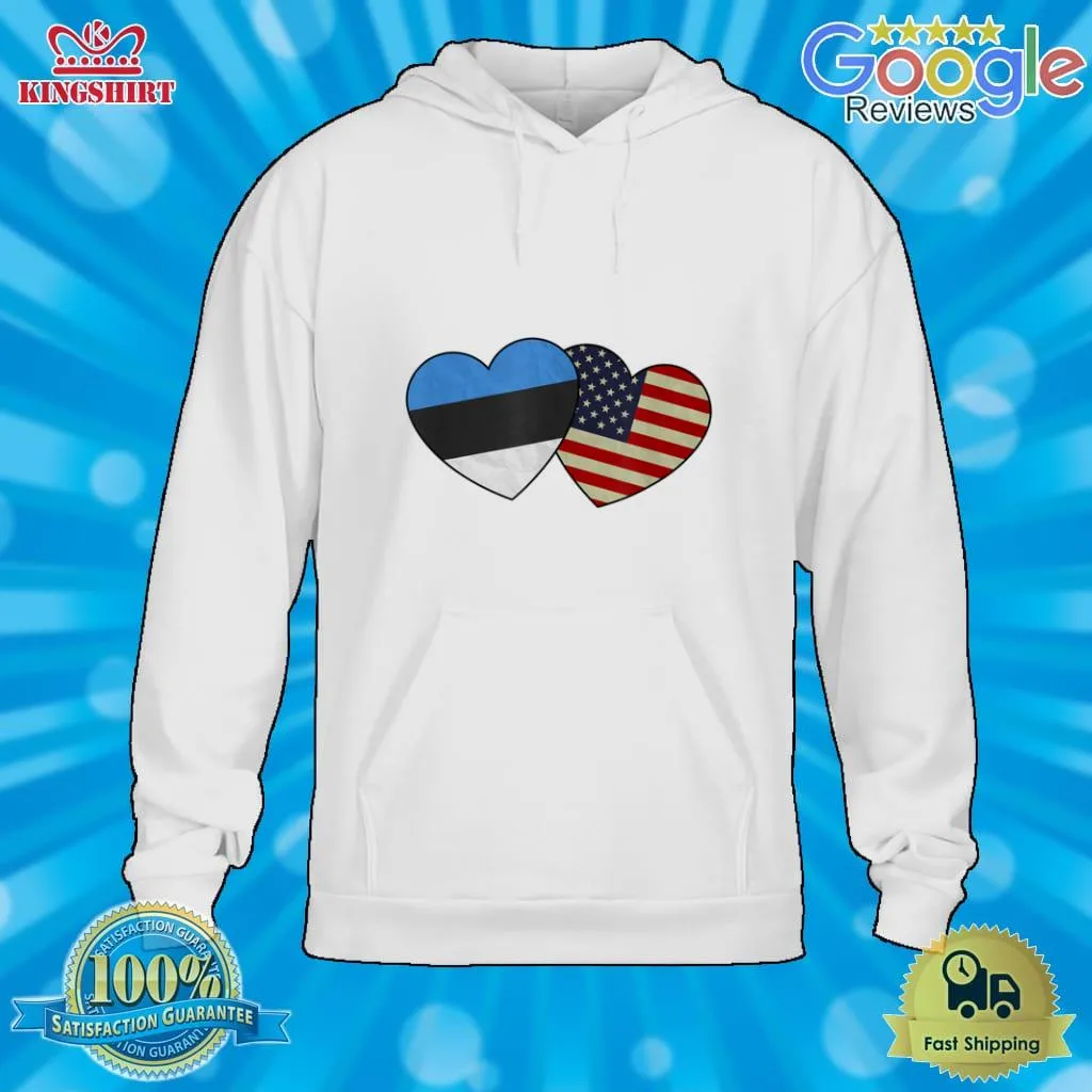 Vote Shirt Estonian American Couple Heart Love Flag Valentine T Shirt Unisex Tshirt