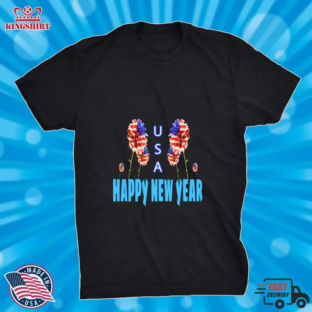 Awesome Happy New Year Usa Classic T Shirt Long Sleeve