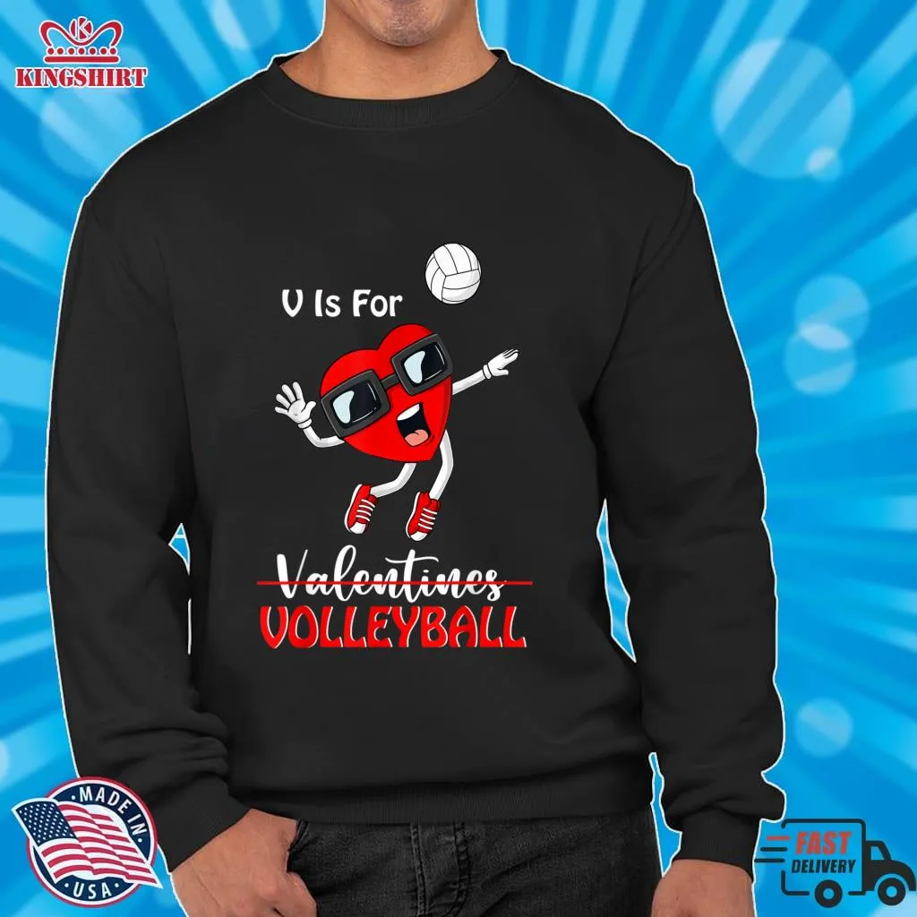 Funny Heart Playing Volleyball Valentines Day Sports Boys  Pullover Hoodie Plus Size