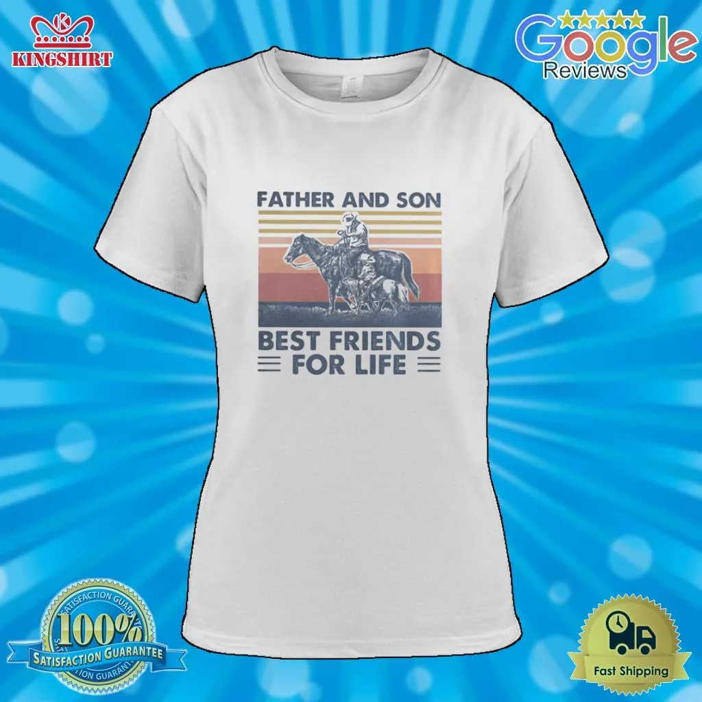 Official Horse Father And Son Best Friends For Life Vintage Retro Shirt Shirt