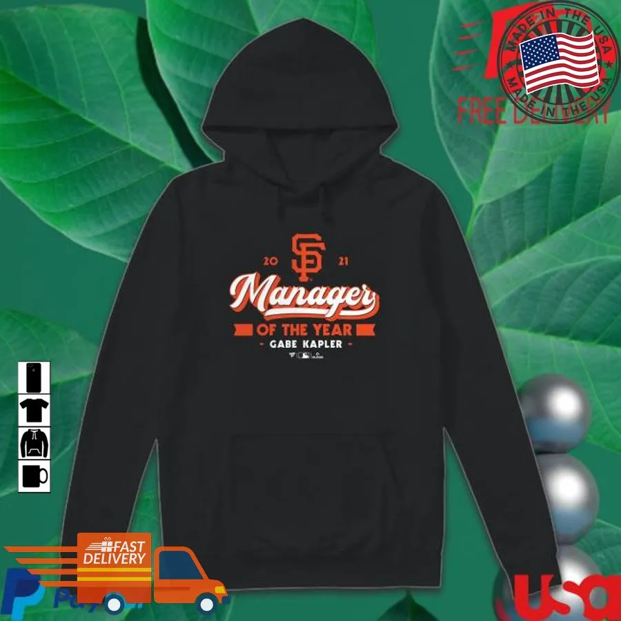 Romantic Style Official San Francisco Giants 2021 Manager Of The Year Gabe Kapler Shirt Long Sleeve Shirt V-Neck Unisex