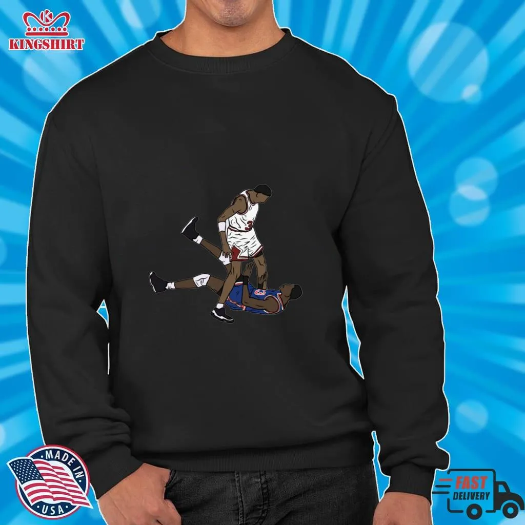 Pretium Scottie Pippen Standing Over Patrick Ewing Basketball Shirt Plus Size