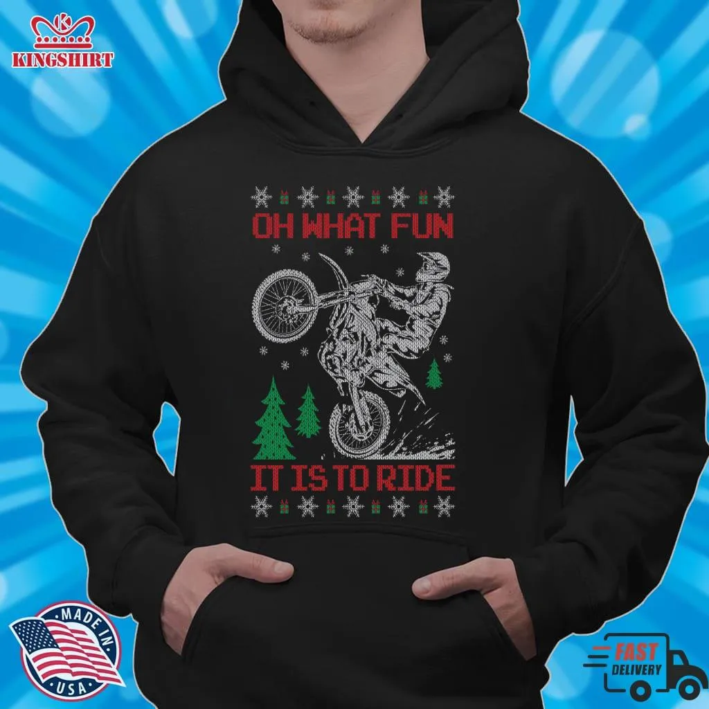 Free Style Dirt Bike Ugly Christmas Pullover Hoodie Unisex Tshirt