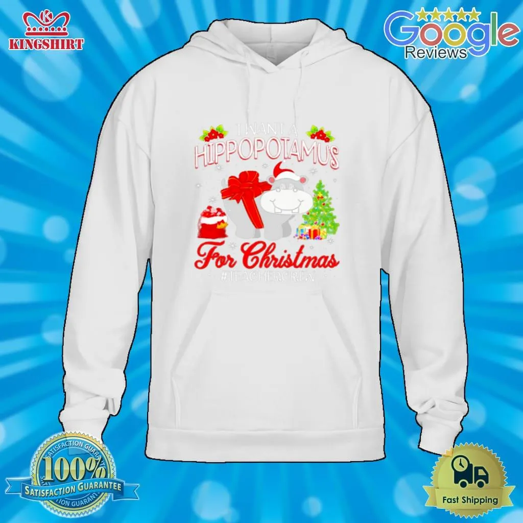 The cool I Want A Hippopotamus For Christmas Teacher Crew Shirt Unisex Tshirt