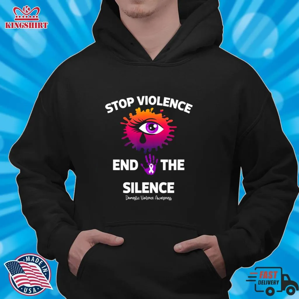 Funny Stop Violence End The Silence Domestic Violence Awareness T Shirt Plus Size