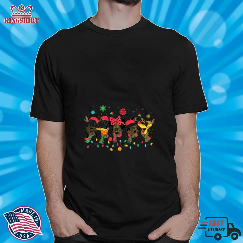 Original Character Face Mickey And Friends Xmas Lights Christmas 2022 Shirt Shirt