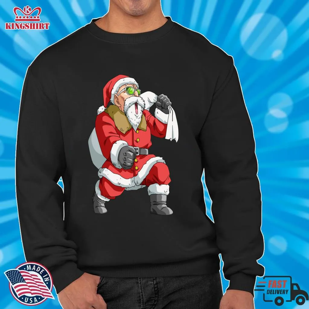 Best Dragonball Z Santa Roshi Christmas Funny Pullover Hoodie Shirt