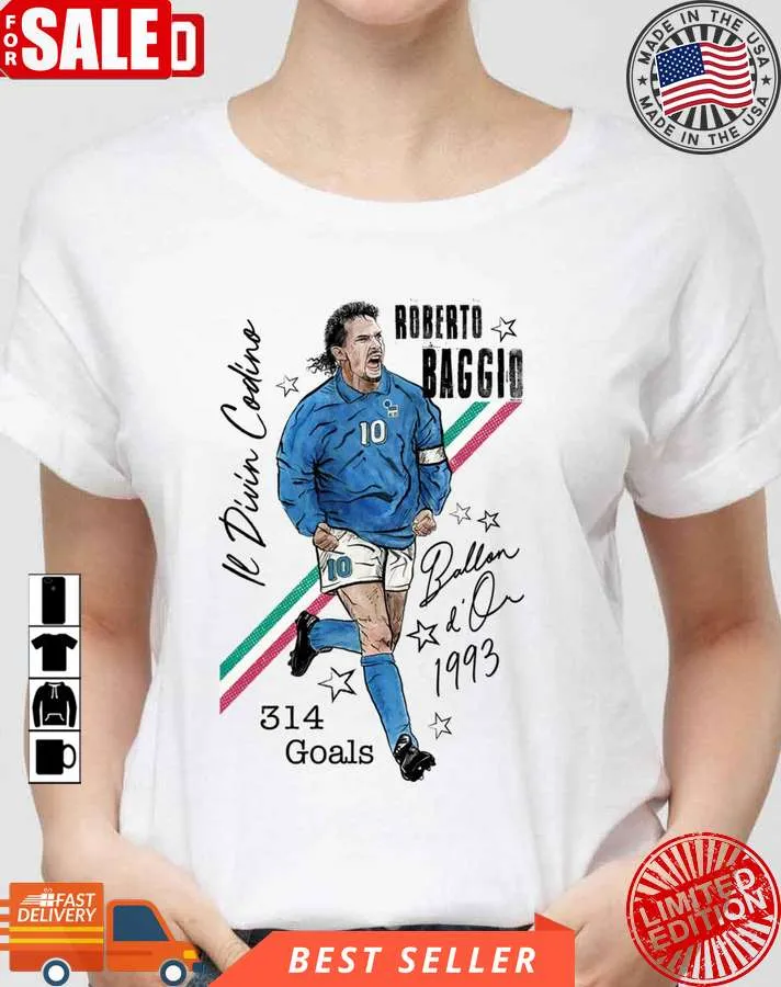 Best R Baggio Il Divin Codino Graphic Signature Unisex T Shirt