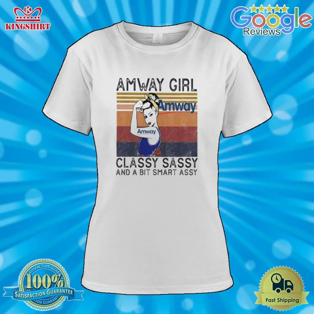 Romantic Style Amway Girl Classy Sassy And A Bit Smart Assy Vintage Retro Shirt V-Neck Unisex