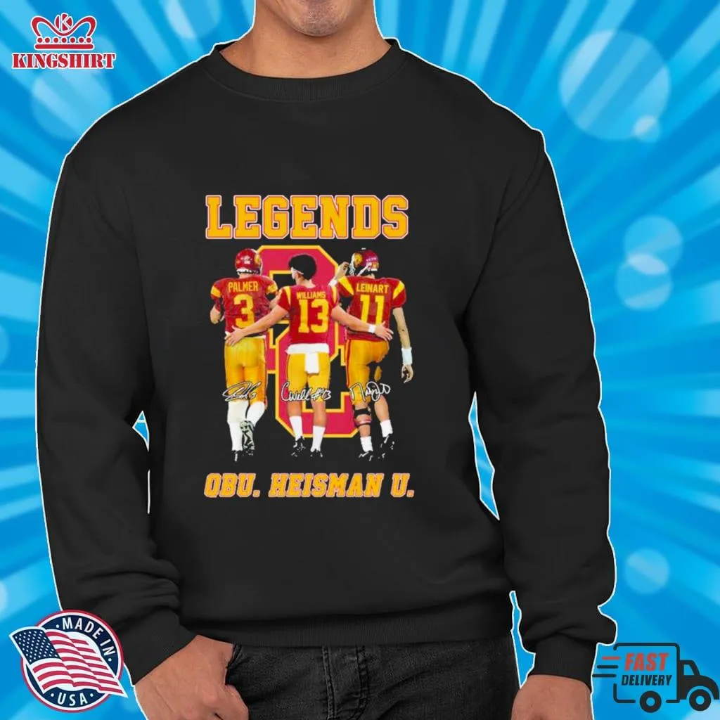 Hot Caleb Williams Palmer And Leinart Usc Trojans Legend QBU Heisman U Signatures Shirt Copy Plus Size