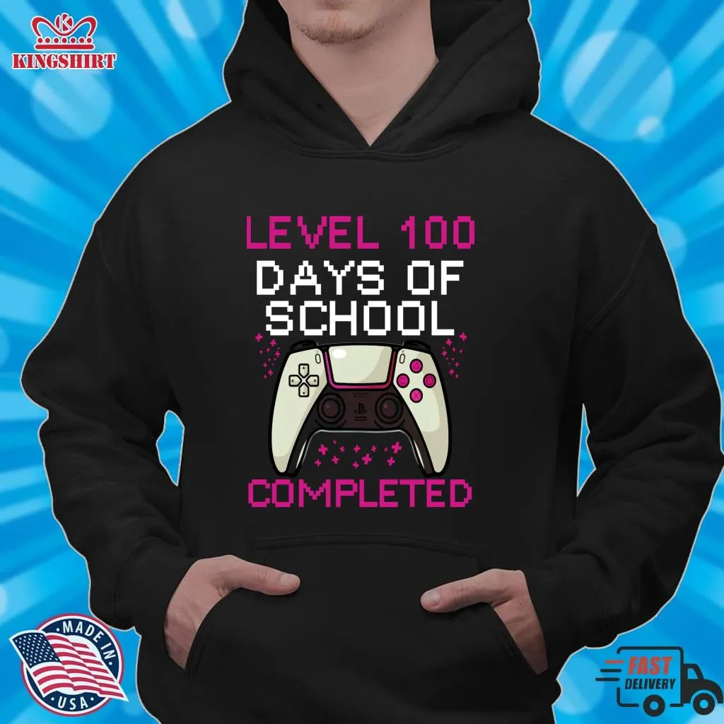 Oh Funny Level 100 Days Of School Completed Womens Teacher Essential T Shirt Size up S to 4XL