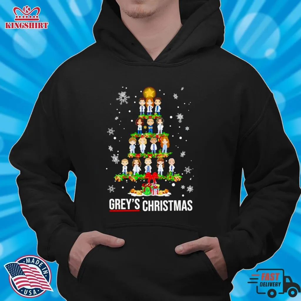 Be Nice Greys Anatomy Chibi Christmas Tree Shirt Plus Size