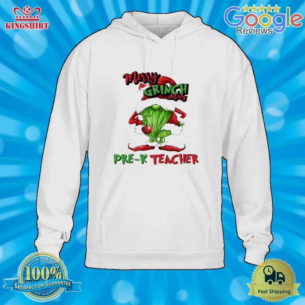 Oh Merry Grinchmas Pre K Teacher 2022 Christmas Shirt Long Sleeve