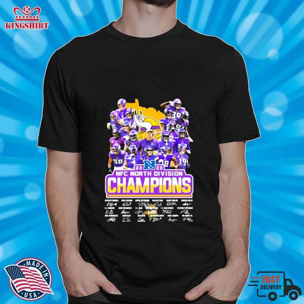 Original Minnesota Vikings 2022 Nfc North Division Champions Signatures Shirt