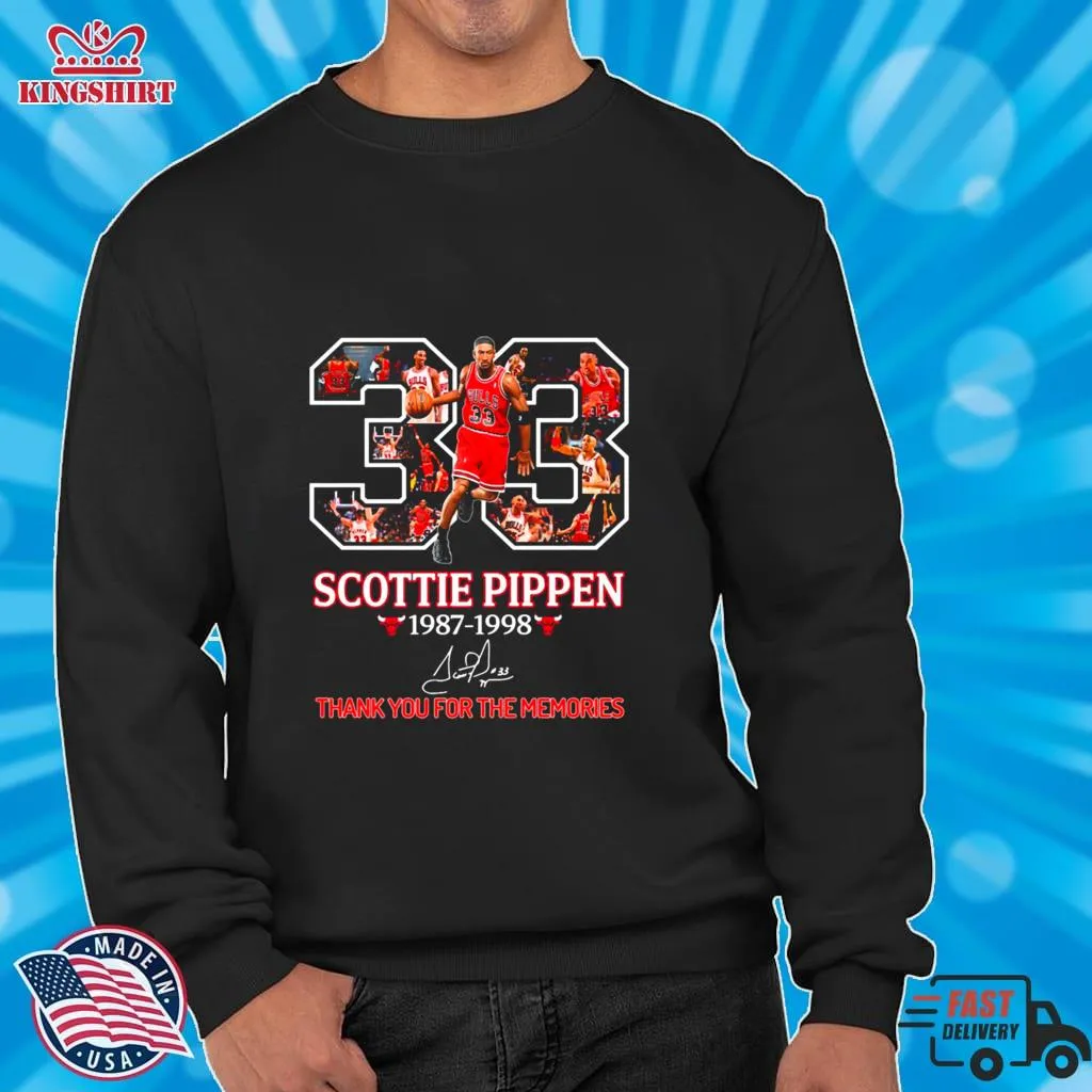 Oh Scottie 33 Pippen Basketball Signed 1987 1998 Shirt Size up S to 4XL