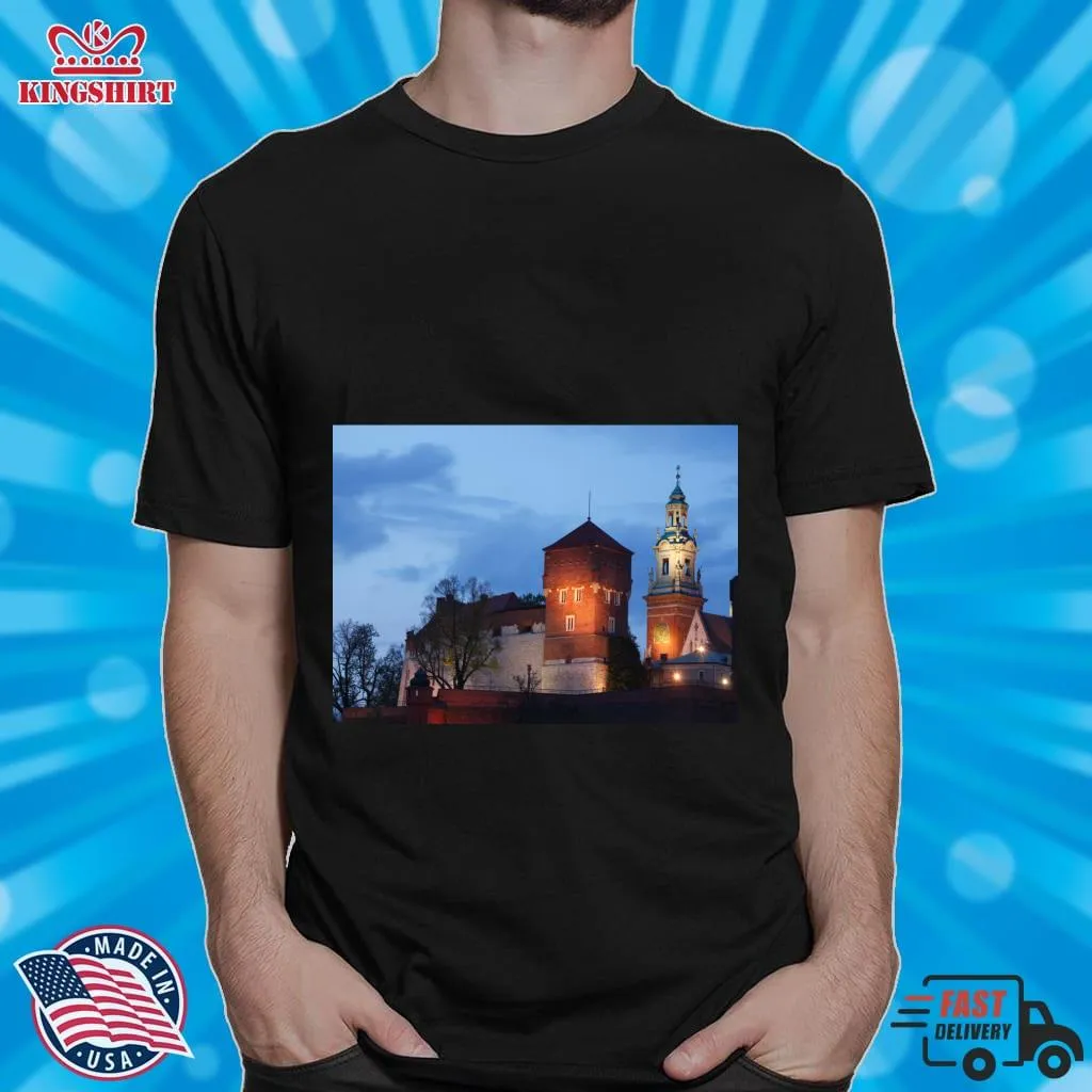 Official Wawel Castle At Dusk, Krakow, Lesser Poland, Poland, Europe Classic T Shirt Shirt