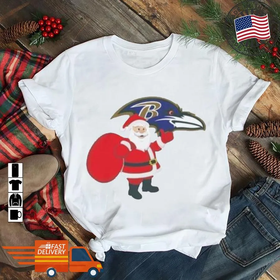 Best Santa Claus Baltimore Ravens Nfl Christmas 2022 Shirt V-Neck Unisex