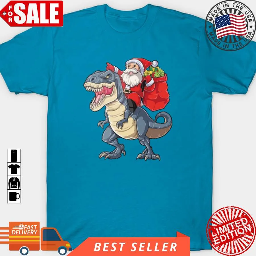Official Santa Riding T Rex T Shirt, Hoodie, Sweatshirt, Long Sleeve