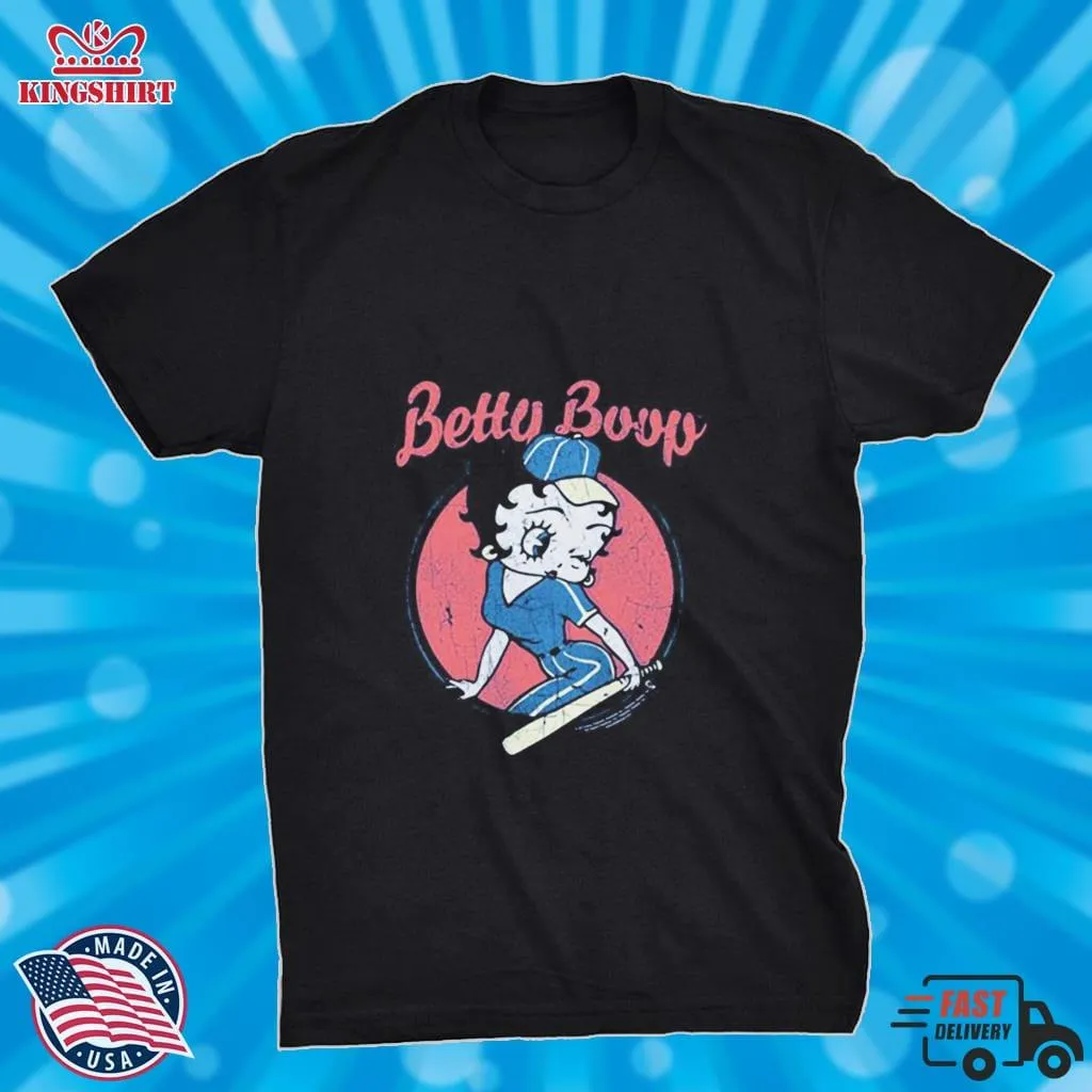 Romantic Style Betty Boop Baseball Vintage Shirt V-Neck Unisex