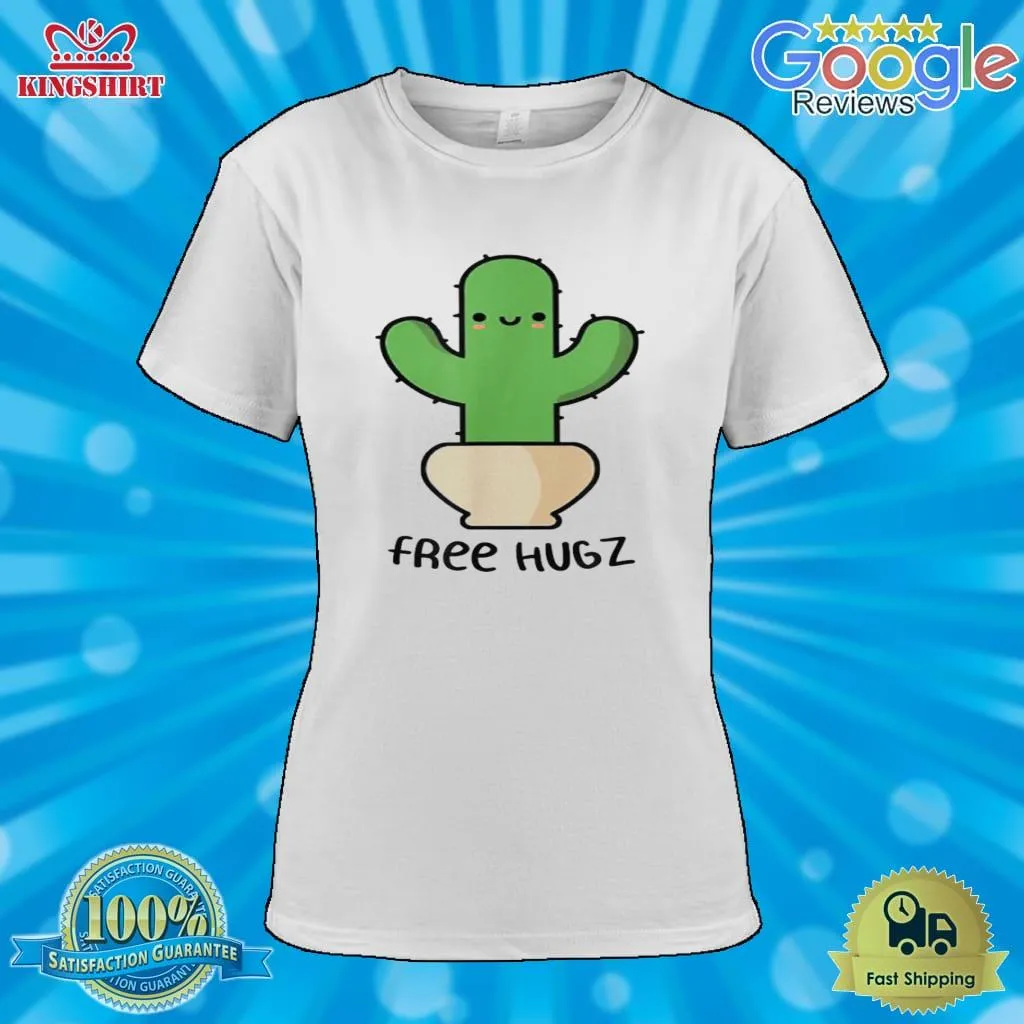 Free Style Cactus Free Hugs Cute Spiky Cactus Shirt Women T-Shirt