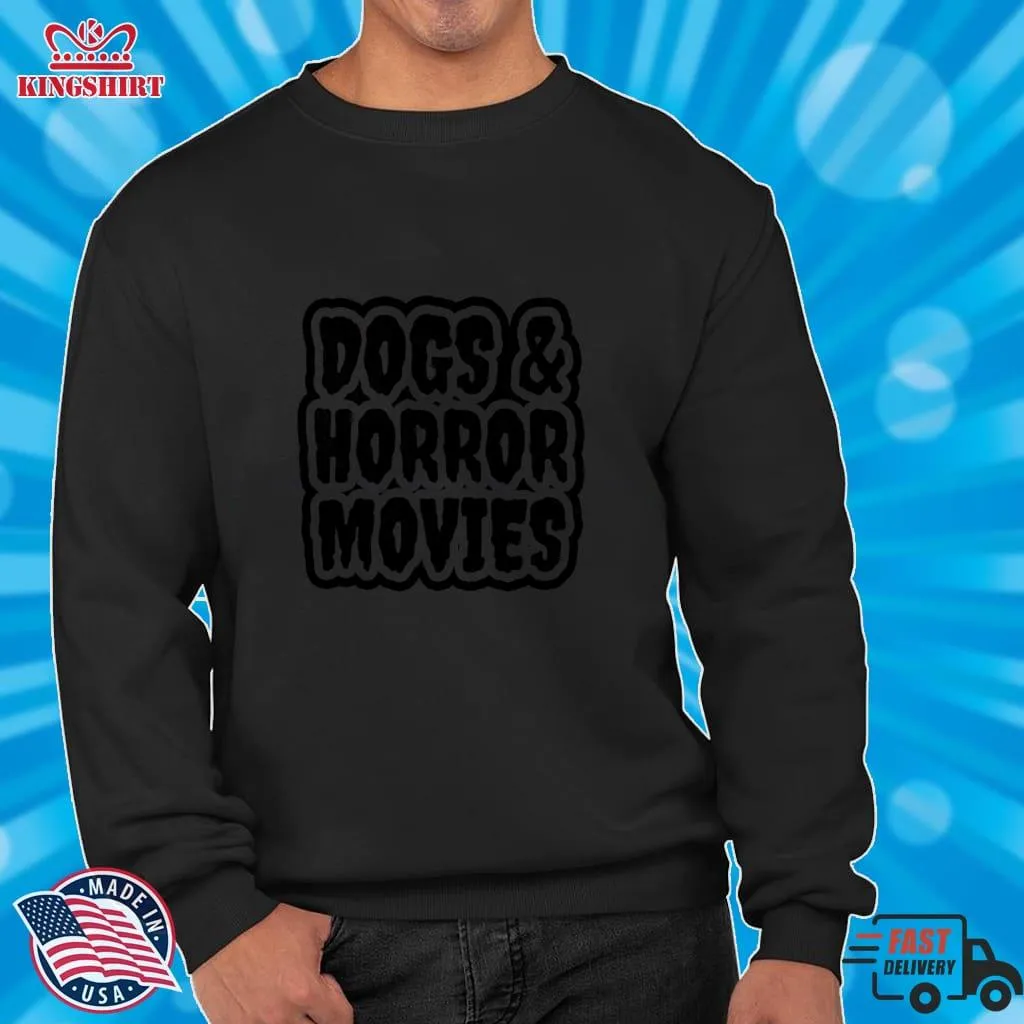 The cool Dogs And Horror Movies   Horror Fan Gift Lightweight Hoodie Unisex Tshirt