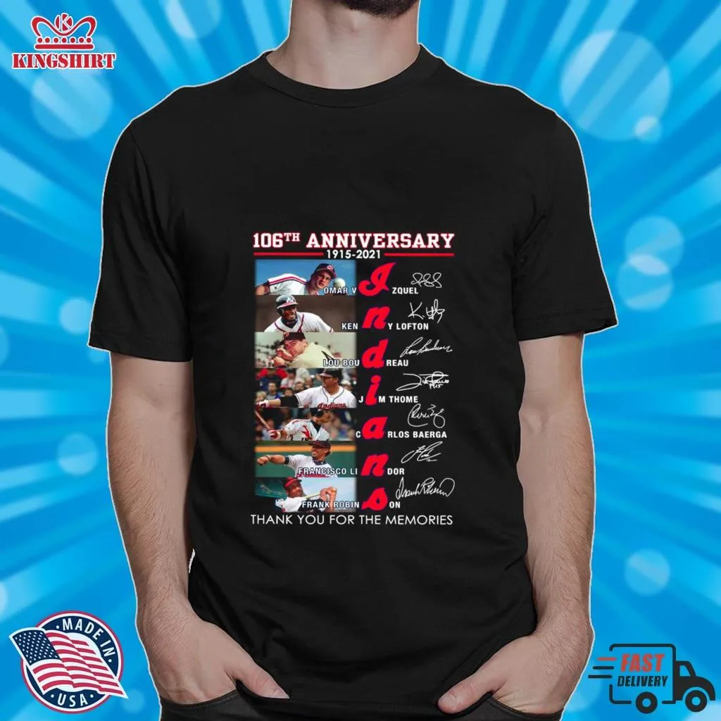 Top Indians 106Th Anniversary Thank You For The Memories Signatures Shirt Men T-Shirt